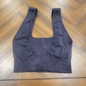 Free People Good Karma Square Neck Bra Washed Black XS/S